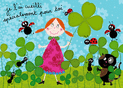 F&ecirc;te p&eacute;tillante avec coccinelles et tr&egrave;fles